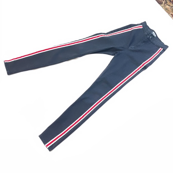 H&M | Black High Waisted Skinny Jeans with Stripe - Picture 3 of 8